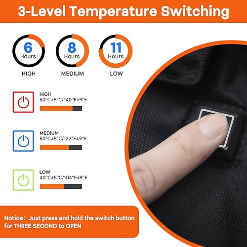 Miniatura 2 de Heated Hand Warmer Pouch,Hand Warmers Poucn with 3 Levels Heating, Ideal for Football, Camping,Hunting, Portable and Waterproof Football Hand Warmer