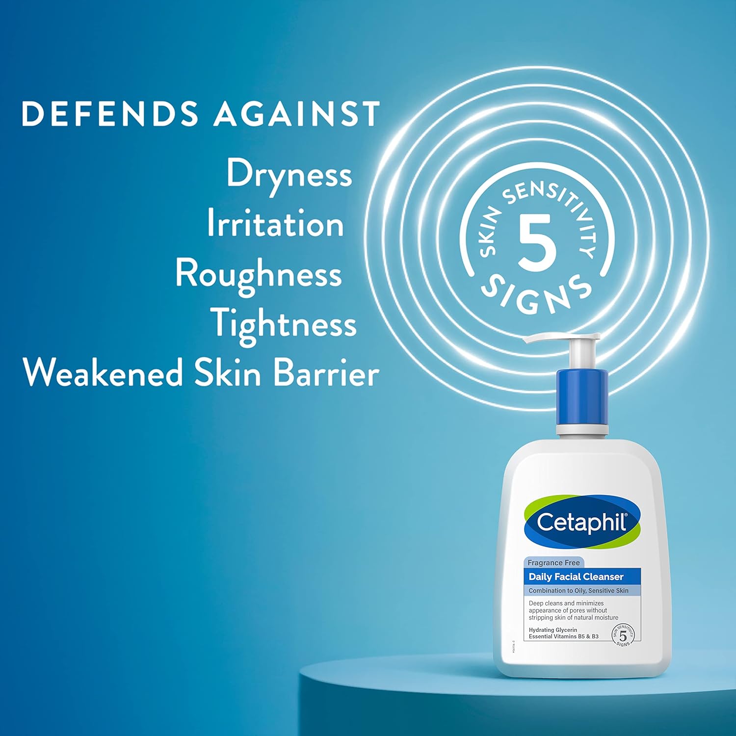 Cetaphil Face Wash, Daily Facial Cleanser for Sensitive, Combination to Oily Skin, NEW 16 oz, Fragrance Free,Gentle Foaming, Soap Free, Hypoallergenic : Beauty & Personal Care