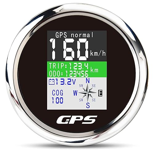Medidor de cuentakilómetros GPS de 3.346 in de 0-120 MPH con tacómetro de 8000 RPM para coche, barco, velocímetro, tacómetro para auto marino, ATV,