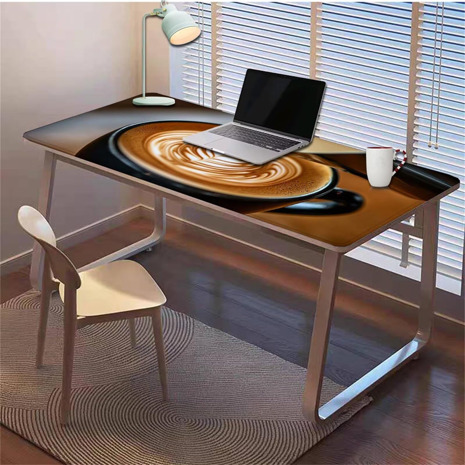 Gamingowa podkładka pod mysz 1200 x 600 x 3 mm, XXL, wodoszczelna, odporna na ścieranie, ze zszytymi krawędziami, podkładka na biurko, poprawia prędkość i precyzję, pod laptopa, komputer, wzór kawy xn
