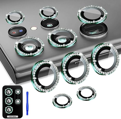 Protector de lente de cámara compatible con Samsung Galaxy S23 Ultra, cubierta de lente de anillo de aleación de aluminio, protector de lente de