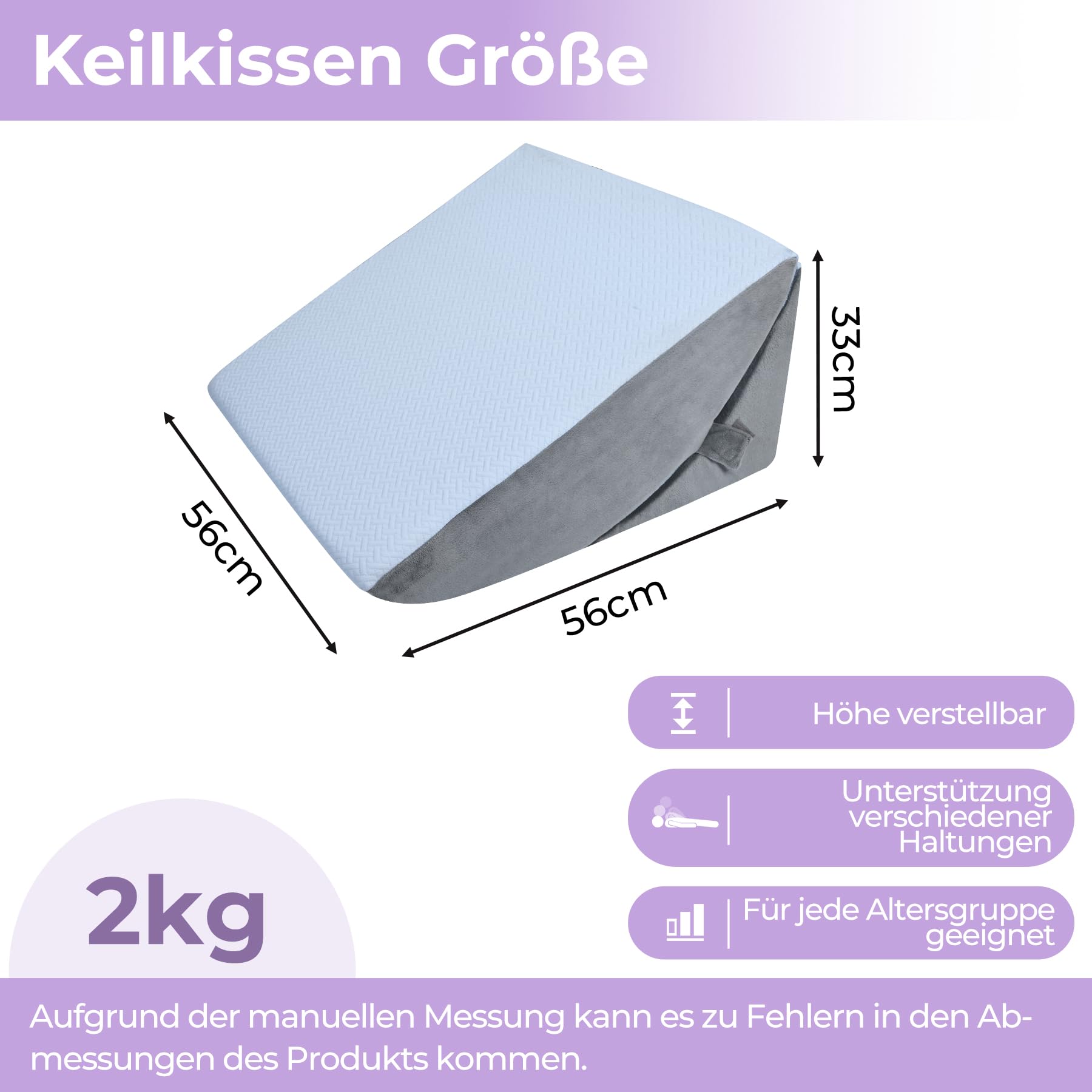 Babenest Verstellbares Keilkissen mit Hochdichteschaum, Ergonomisches Rückenkissen für Bett & Sofa, Reflux Lesekissen zum Schlafen, Spielen, Fernsehen (Blau)