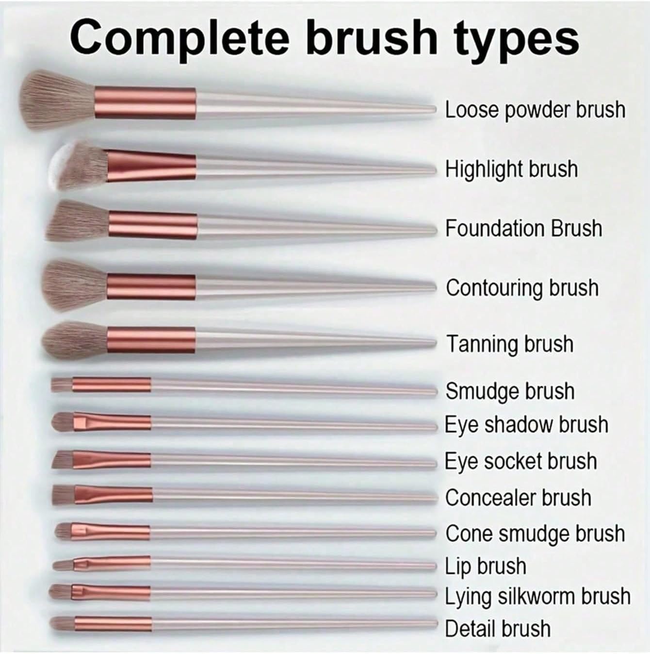 Advanced | Professional Makeup Brush Set, 13 Pieces, Soft Fluffy Polyamide Bristles, Brown, with Cosmetic Bag 2026