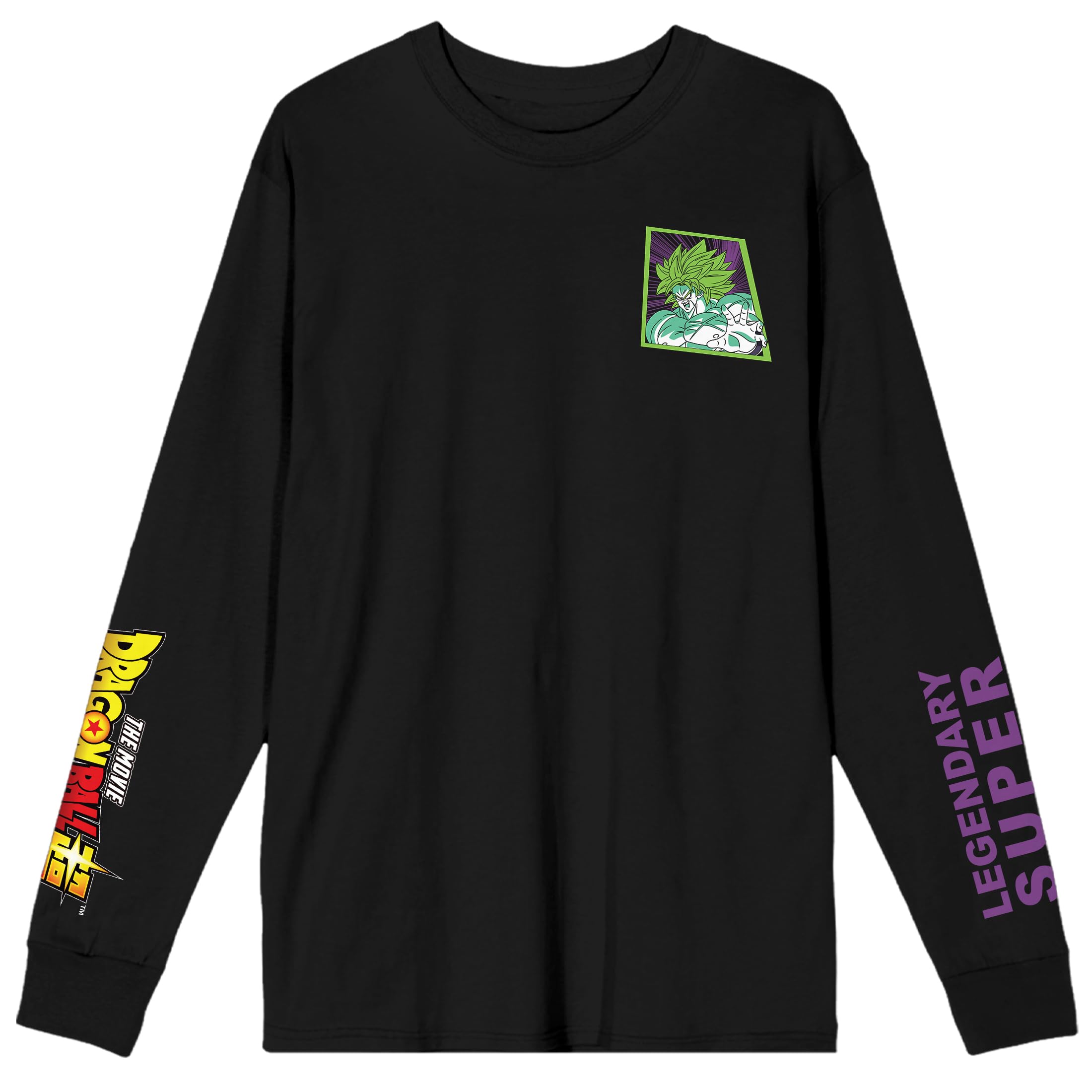 Dragon Ball Super Legendary Super Saiyan Broly Crew Neck Long Sleeve Black Tee
