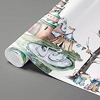 Vista 4 de IDEA4WALL Adhesivo mural removible para pared, cielo azul, vibrante, verano, montaña, valle, naturaleza, desierto, arte moderno, paisaje, colorido