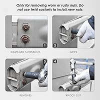 Vista 8 de MIXPOWER Juego de 5 piezas de extractor de tuercas y pernos de 1/2 pulgada, herramienta extractor de tuercas de oreja, 17 19 21 0.866 in y barra