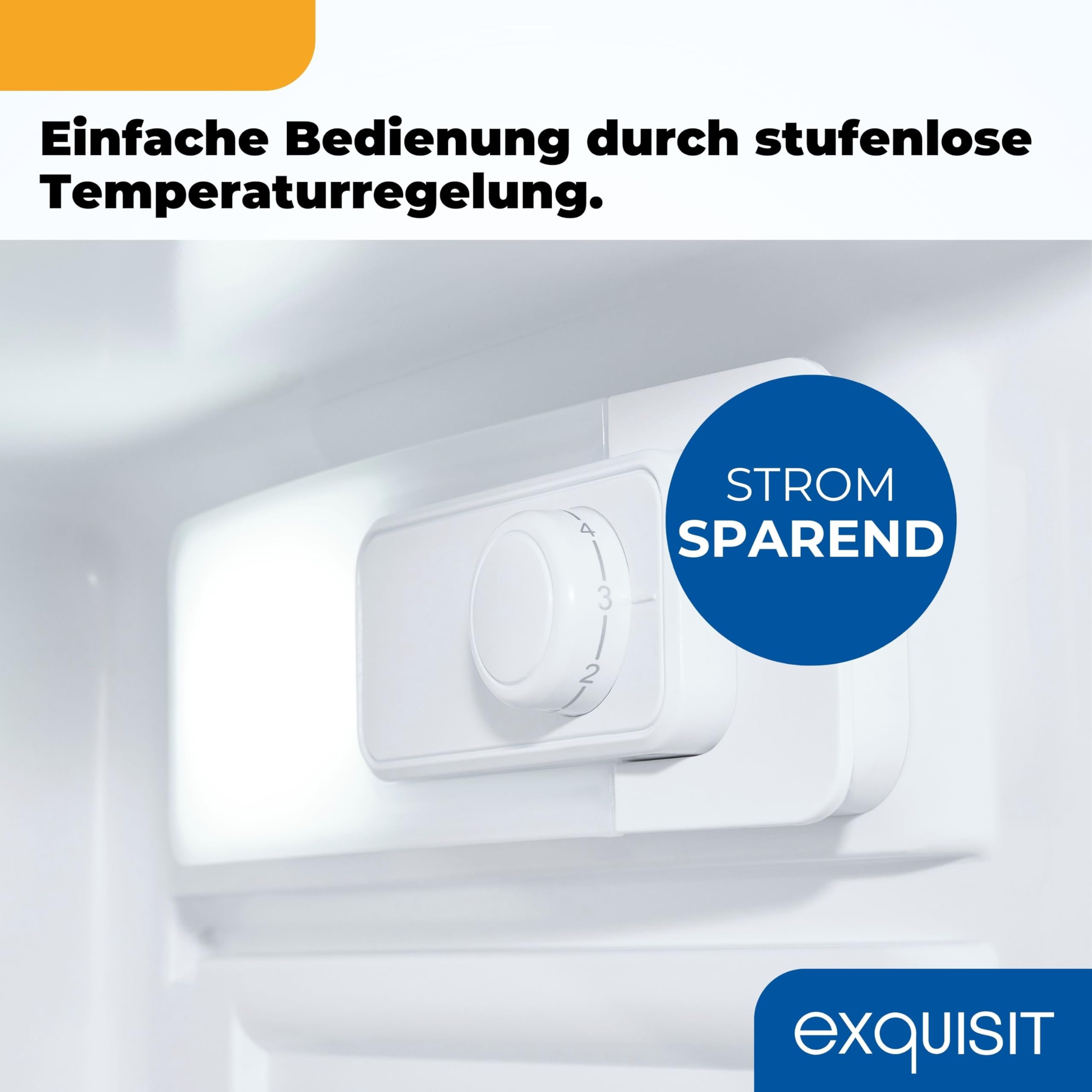 Exquisit EKS5131-V-040E Einbau-Kühlschrank 129 Liter 88 cm Nische Vollraumkühlschrank LED-Licht 39 dB leise Energieklasse E