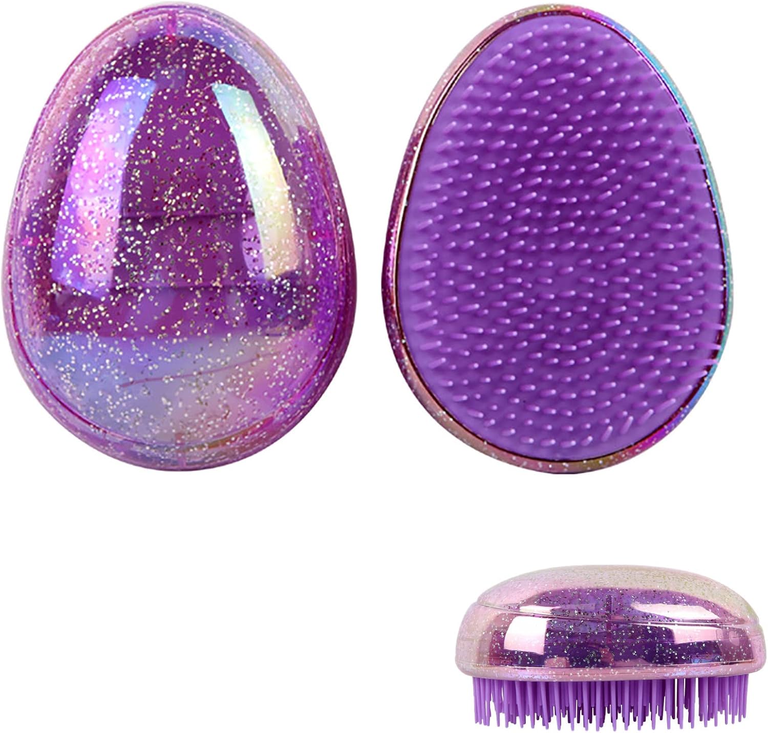 2 Pieza Forma De Huevo Cepillo De Pelo, Peine Redondo Huevo Estilo Cepillos Desenredante Care, Para Desenredar Peine Para El Cuidado Del Cabello, Air Cojín Masaje Cepillo Para Belleza Artefacto