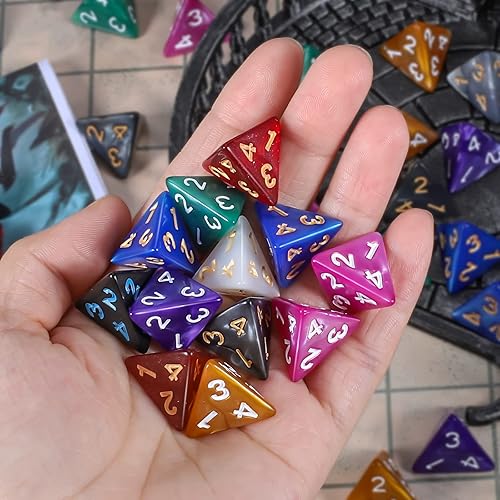 Miniatura 5 de CiaraQ Dados poliédricos DND (100 unidades) con una bolsa de dados compatibles con juegos de mesa de rol de Dungeons and Dragons DND RPG MTG (dados