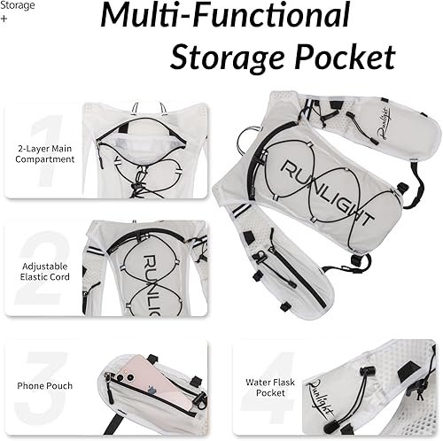 Miniatura 5 de Chaleco para correr para mujeres y hombres, mochila ligera de hidratación con bolsa de agua de 1.5 litros, mochila hidráulica para senderismo,