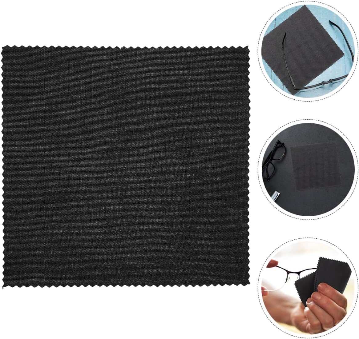 1set Glasses Cloth Cleaning Cloth Eyewear Cloth Individually Lint Cloth Blue Spectacle Screens Gentle Skin Cloths Cleaning Screen Cleaner Black Fiber 50pcs