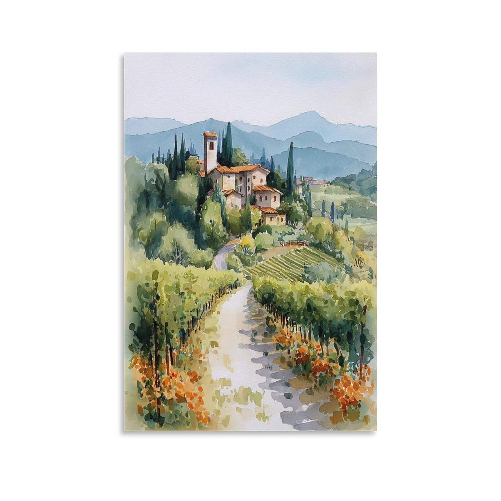 XWYMXZ Napa Valley Vineyard 20x30inch(50x75cm) Vintage Travel Poster Watercolor Canvas Art