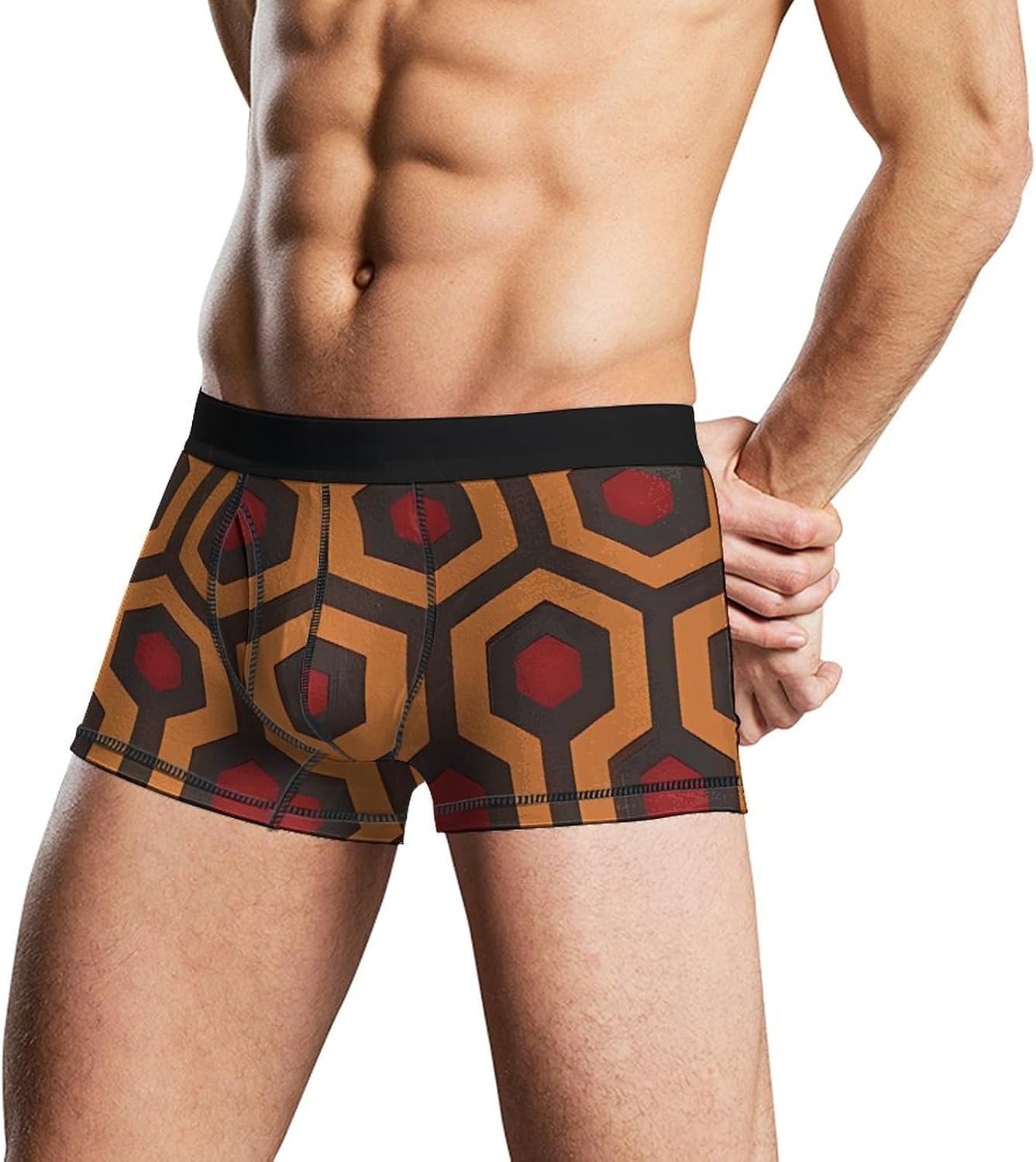 Shining Overlook Mens Boxer Briefs Short Breathable Underwear Trunks Soft Moisture-Wicking Boxer Shorts Novelty Underpants 2XL White