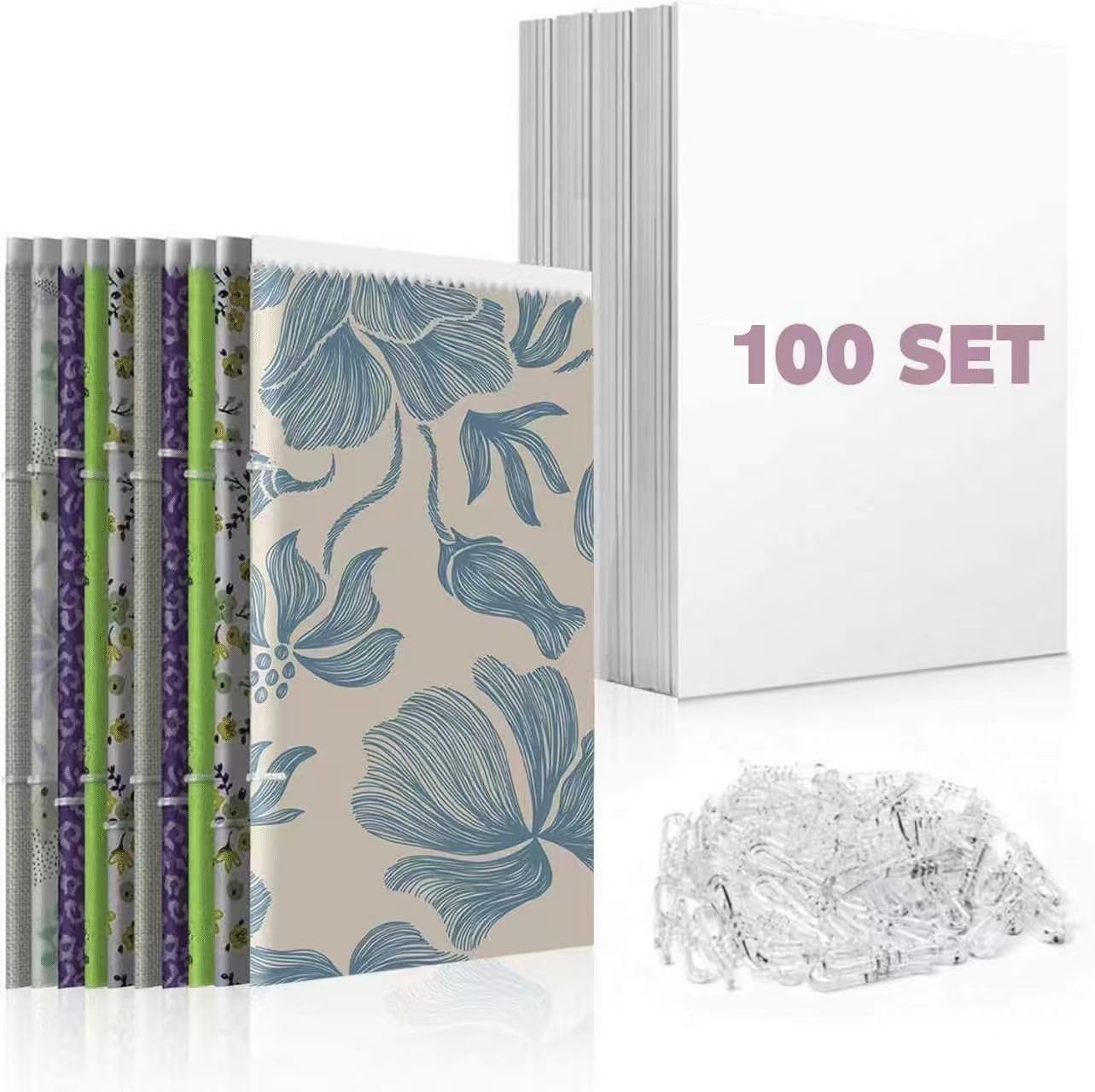 View 1 of 100 Set 7.5 X 10.5 Inch Fabric Organizer Boards, Comic Boards for Fabric Storage, Poster Boards and 200pcs Plastic Alligator Clips for Folding and Storing Cloth Straight, Fabric Storage Boards