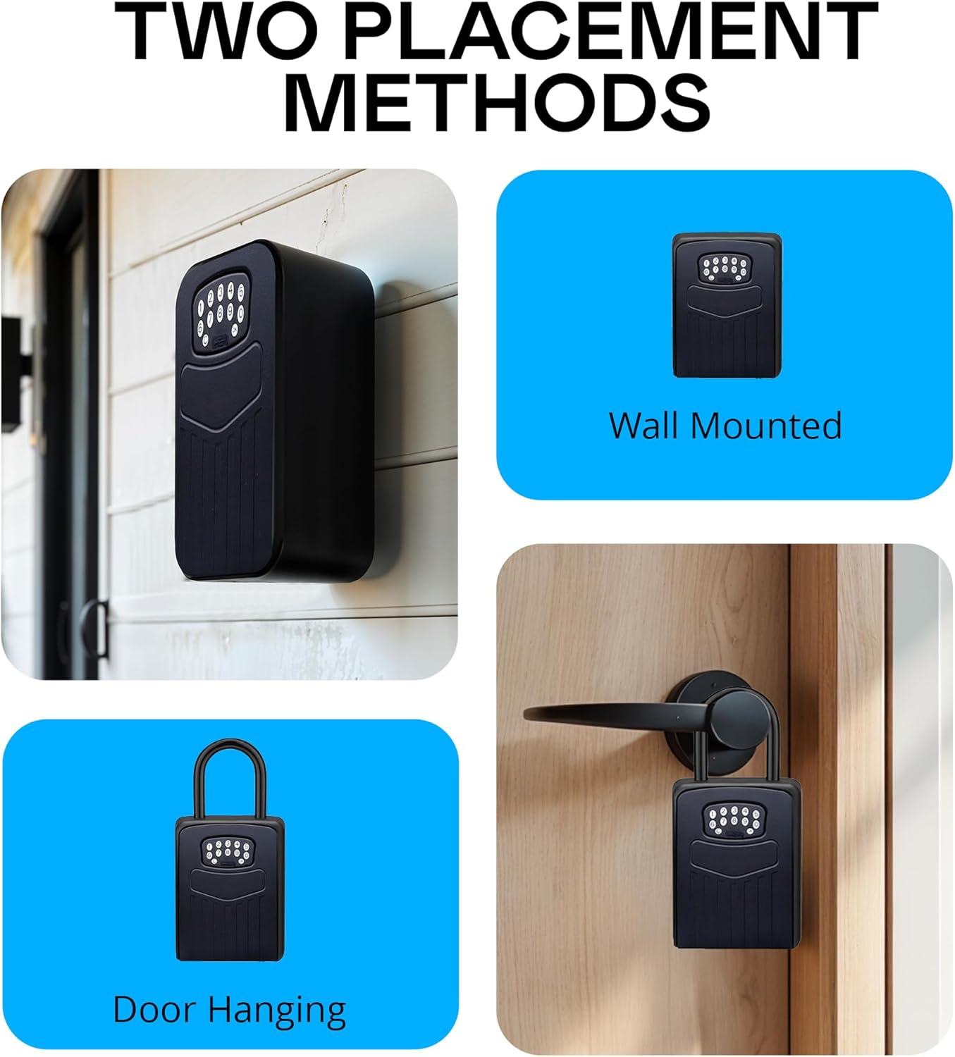 Kingsley Smart Wall Mount Key Lock Box with Bluetooth Keyless Entry, Extra Large for Keys & Access Cards, Auto Lock, App Control, IP65 Waterproof, Secure Code, for Home, Office, & Airbnb (Extra Large)