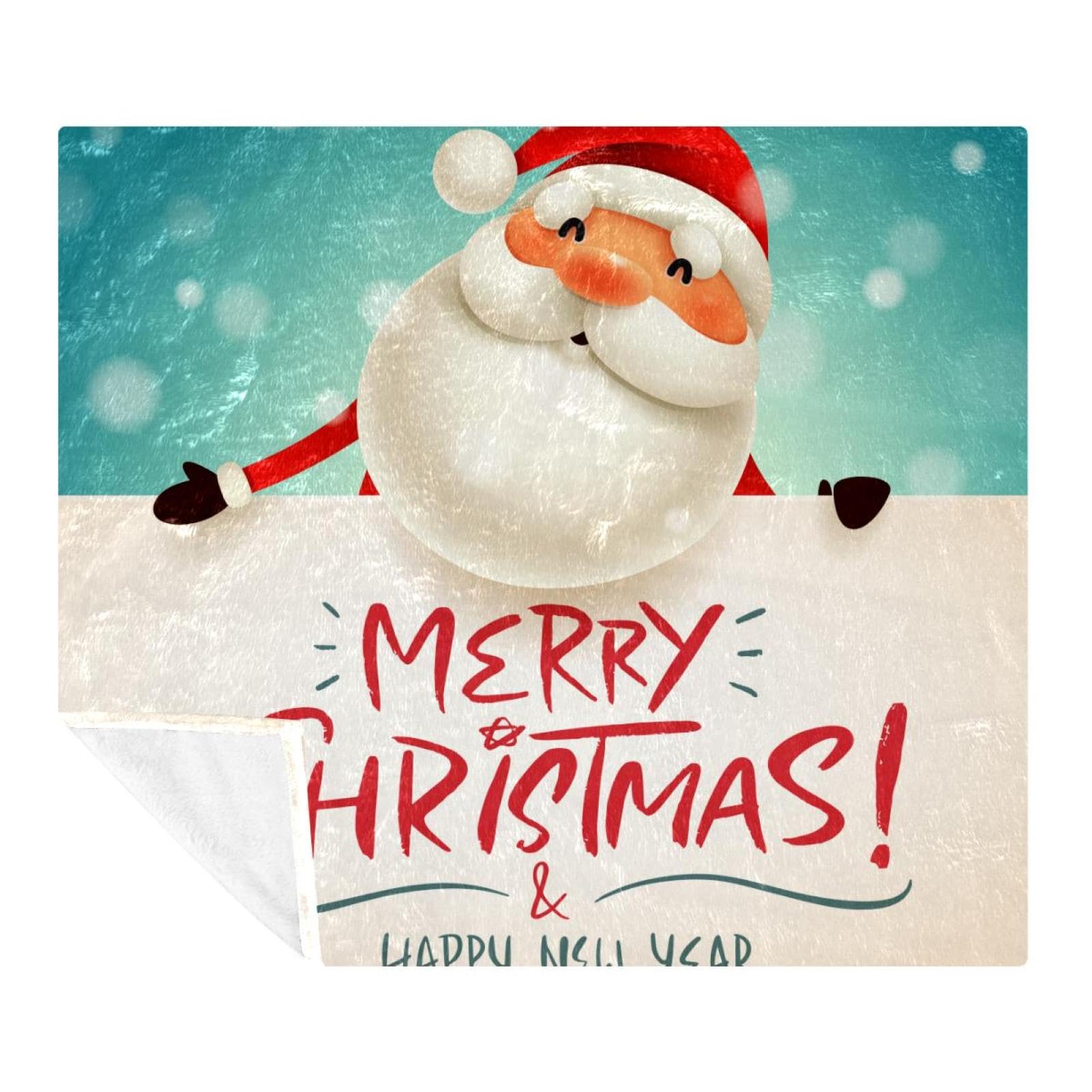 Couverture microfibre Père Noël pour réchauffer vos soirées d'hiver en famille sur le canapé