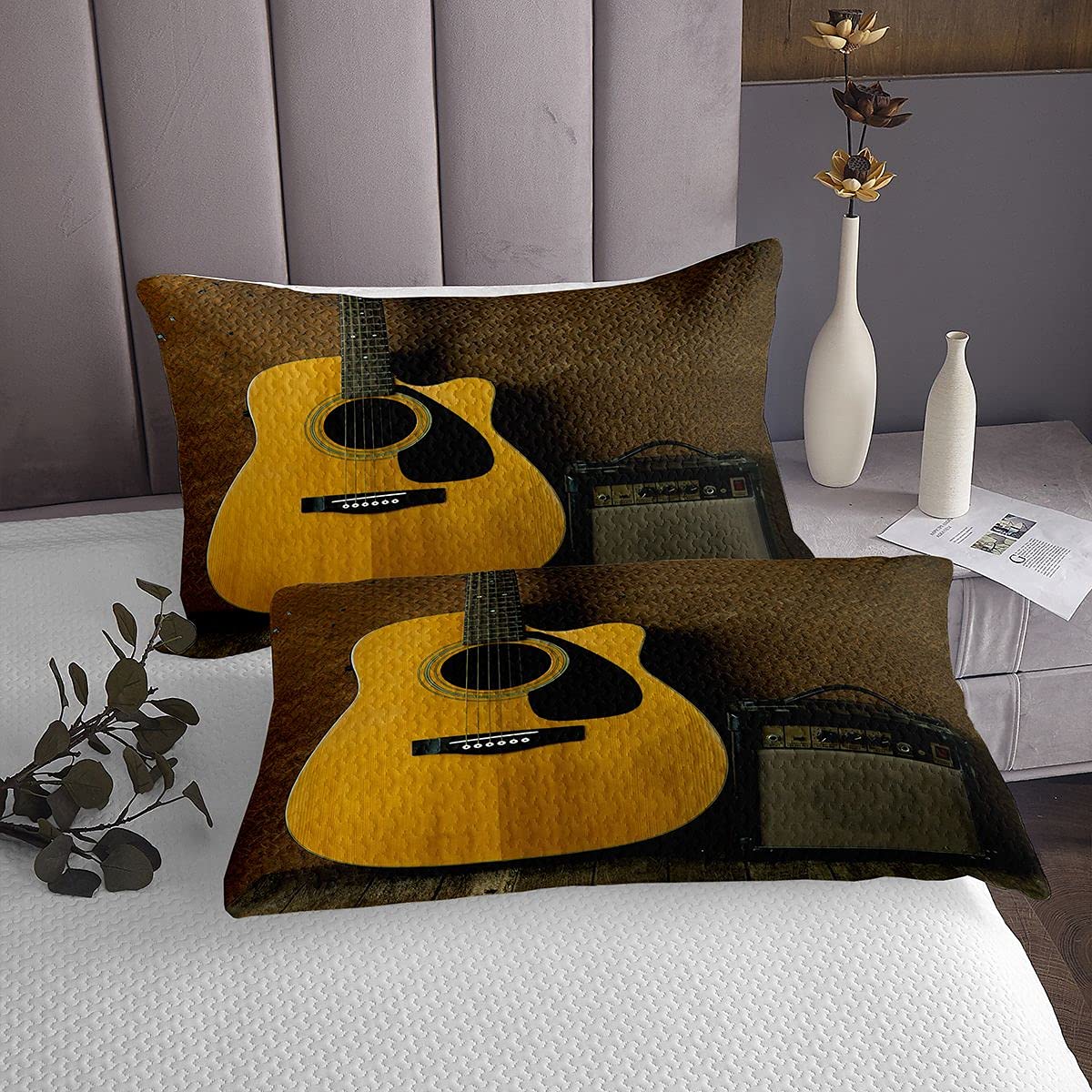 Set di copertura per radio per chitarra e musica rock copriletto trapuntato per bambini ragazzi e ragazze strumenti per chitarra trapuntati ultra morbido trapuntato260x240cm