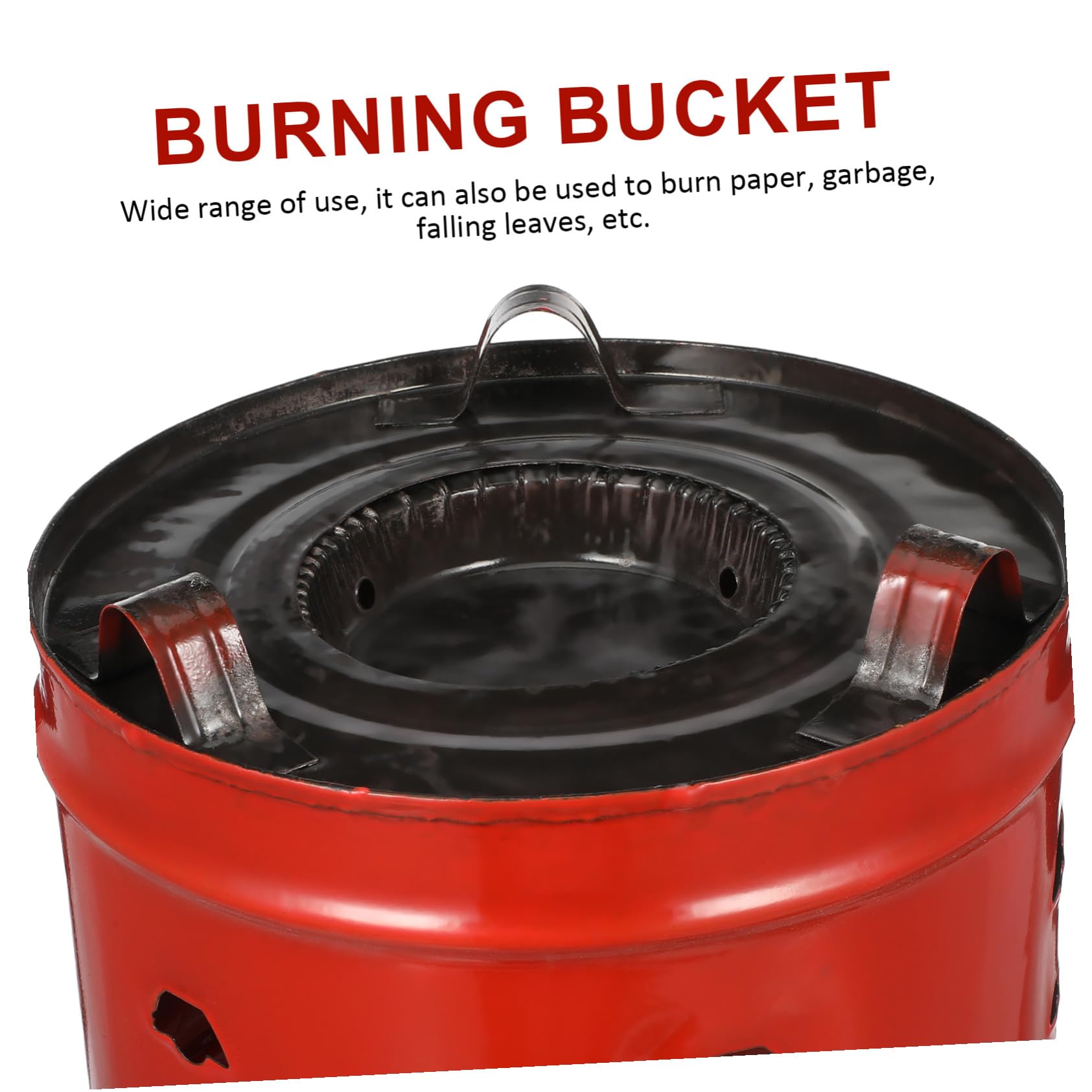 iplusmile Cubo para Quemar Papel Moneda En Jardín Esmalte Rojo 6 No., Incinerador Ventilación para Combustión, Barril De Sacrificio para Exteriores, 1 Unidad
