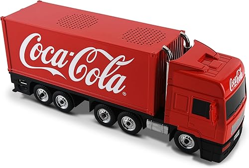 Coca-Cola Truck Replica Altavoz Bluetooth con graves profundos  USB, AUX, radio FM, tarjeta TF y compatibilidad MP3 perfecto para el hogar, oficina