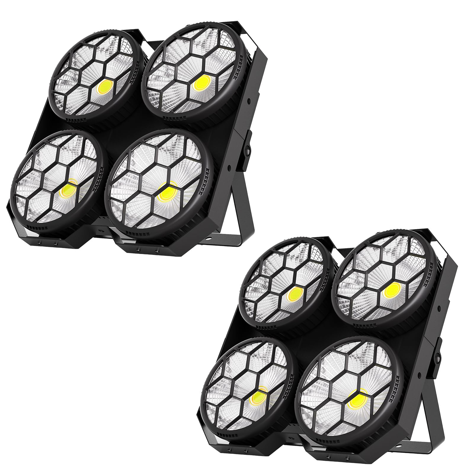 2PCS COB Par LED 4x100W Proiettore da palco Bianco Freddo/Caldo Effetti Illuminazione Luci da Discoteca 25+30 Effettis Stroboskop dmx512 Suono Attivato per Festa Spettacoli Teatro Matrimonio