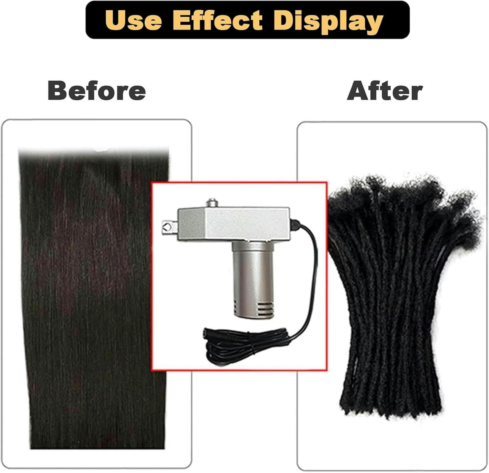 Kit de Herramientas para rastas, máquina de Ganchillo para Hacer rastas de Acero Inoxidable con 6 Cabezales, máquina eléctrica para Hacer Trenzas de Ganchillo con rastas