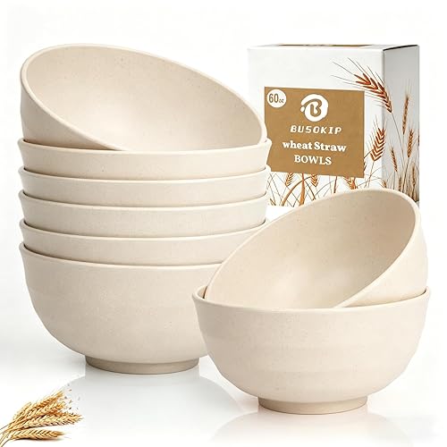 Large Salad Bowls 60oz, Unbreakable Wheat Straw Bowls Sets of