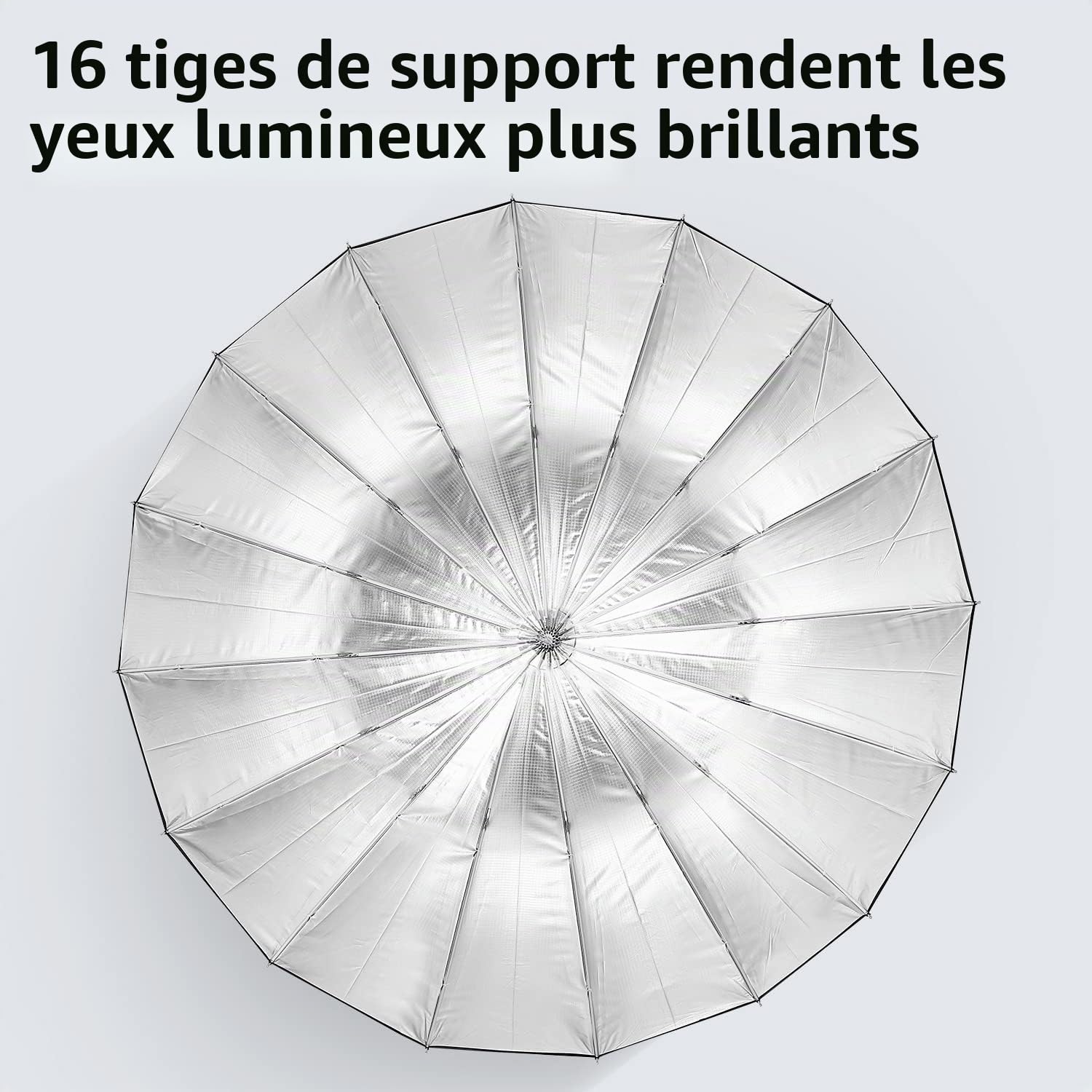 AMBITFUL UB-160W Parapluie intérieur parabolique 160 cm Blanc Reflec Parapluie de studio avec housse de diffuseur en tissu