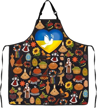 WSNANG Ukraine Kitchen Apron Ukraine Chef Gift Ukraine Cooking Adjustable Apron Kyiv Trip Souvenir Gift