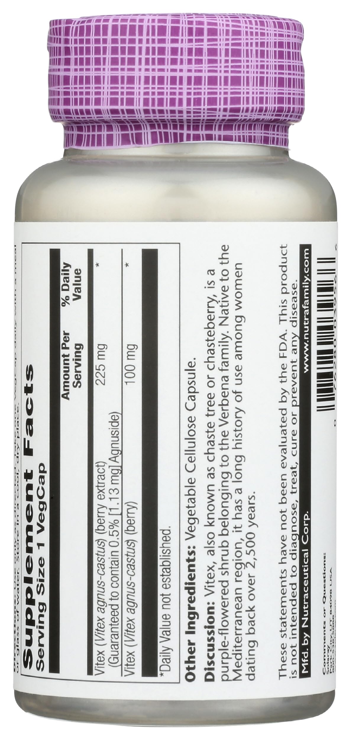 SOLARAY Vitex Berry Extract 225 mg - Chasteberry Supplement for Women - Traditional Hormone Balance Support - Chaste Tree Berry - Vegan, Lab Verified - 60 Servings, 60 VegCaps — Amazon image 4