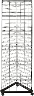 Black Triangle Slat Grid Tower with Base & Casters