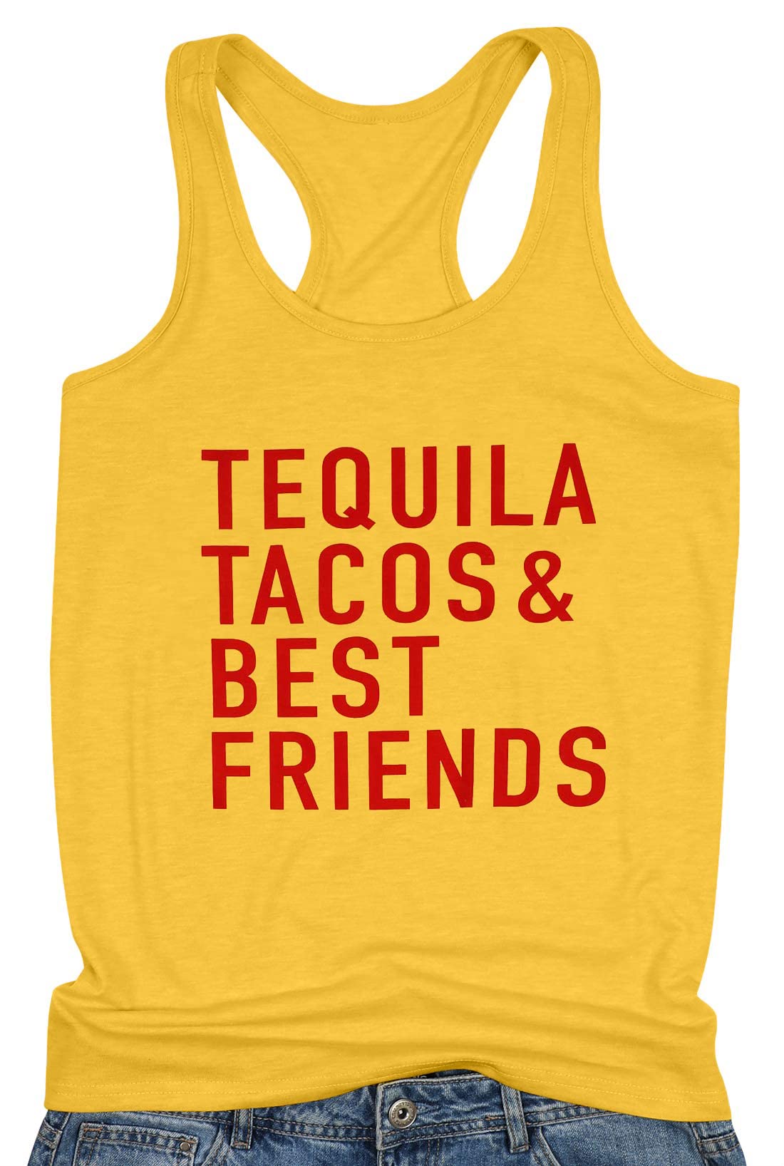 KIDDADWomens Tequila Tacos and Best Friends Tank Tops Cinco de Mayo Sleeveless Tops Tequila Shirt Vacation Tank Top