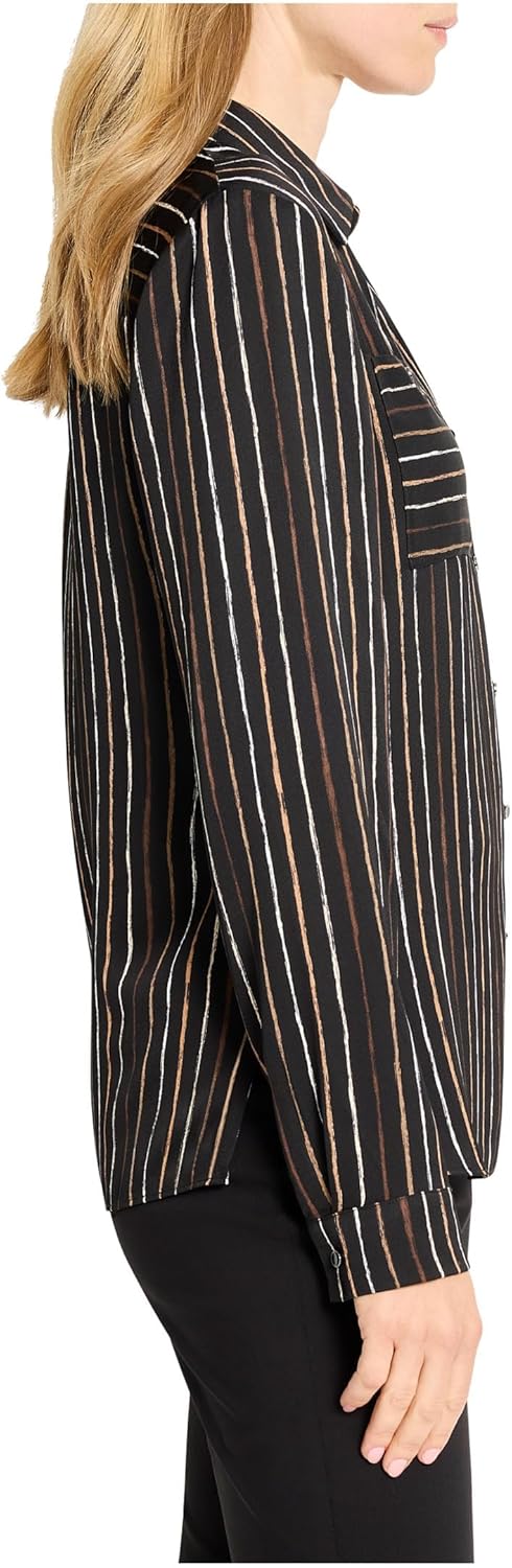 NIC+Zoe Womens Mini Painted Stripe Shirt - Image 2