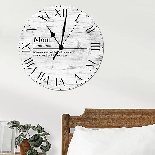 Miniatura 27 de Reloj de pared de PVC con definición de cuñado, reloj de pared redondo con citas espirituales, números romanos, tipografía, arte de pared, 8.8