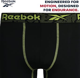 Reebok Boys Boxer Briefs 4 Pack Performance Underwear, 5 Inseam