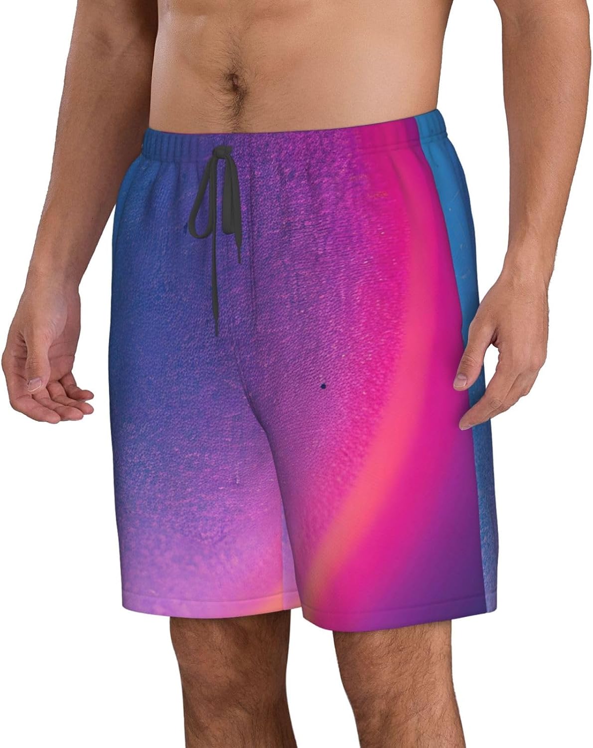 Mens Abstract Geometric Print Beach Shorts,Casual Summer Shorts for Men,Quick Dry Polyester