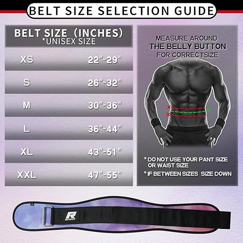 Miniatura 3 de RitFit Cinturón para Levantamiento de Peso - Ideal para Sentadillas, Estocadas, Peso Muerto, Impulsores - Para Hombres y Mujeres - 6 Pulgadas