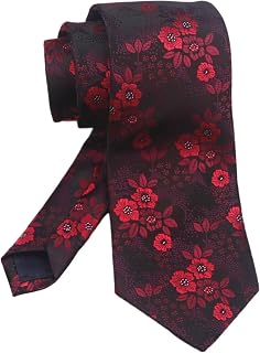 Secdtie Men's Floral Ties Textured Cravat Luxury Formal Groomsmen Wedding Neckties
