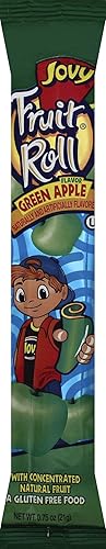 Jovy Fruit Roll Snack de 0.75 onzas, manzana verde (16 paquetes individuales por pedido)