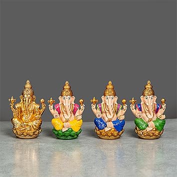 Charming Lord Ganesh Statue Hindu God Miniature Sculpture Accent For Shelves And Desks In Space Sturdy And Durable Indian Ganesha Figurine Crafts Feng Shui Gift