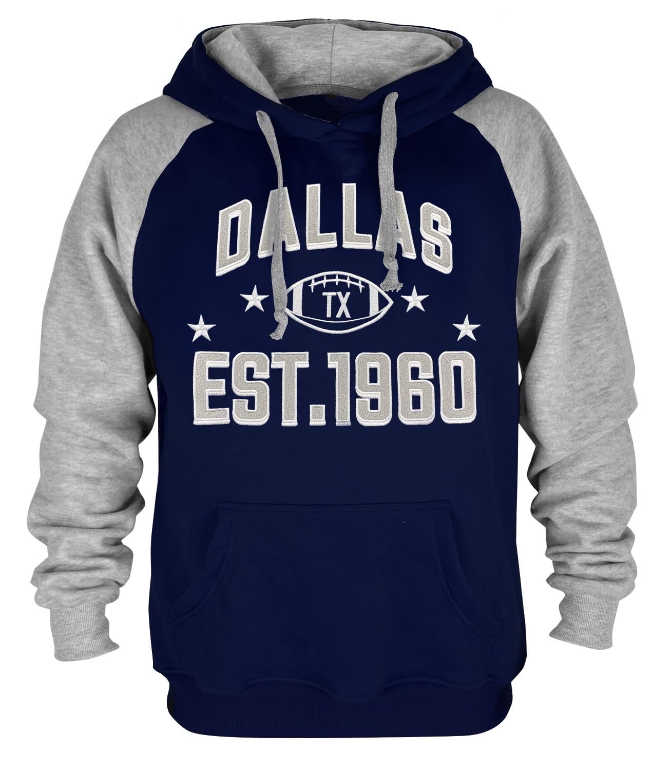 Felpa con Cappuccio da Uomo Dallas in Morbido Cotone Ricamato, dal Navy #3, XL