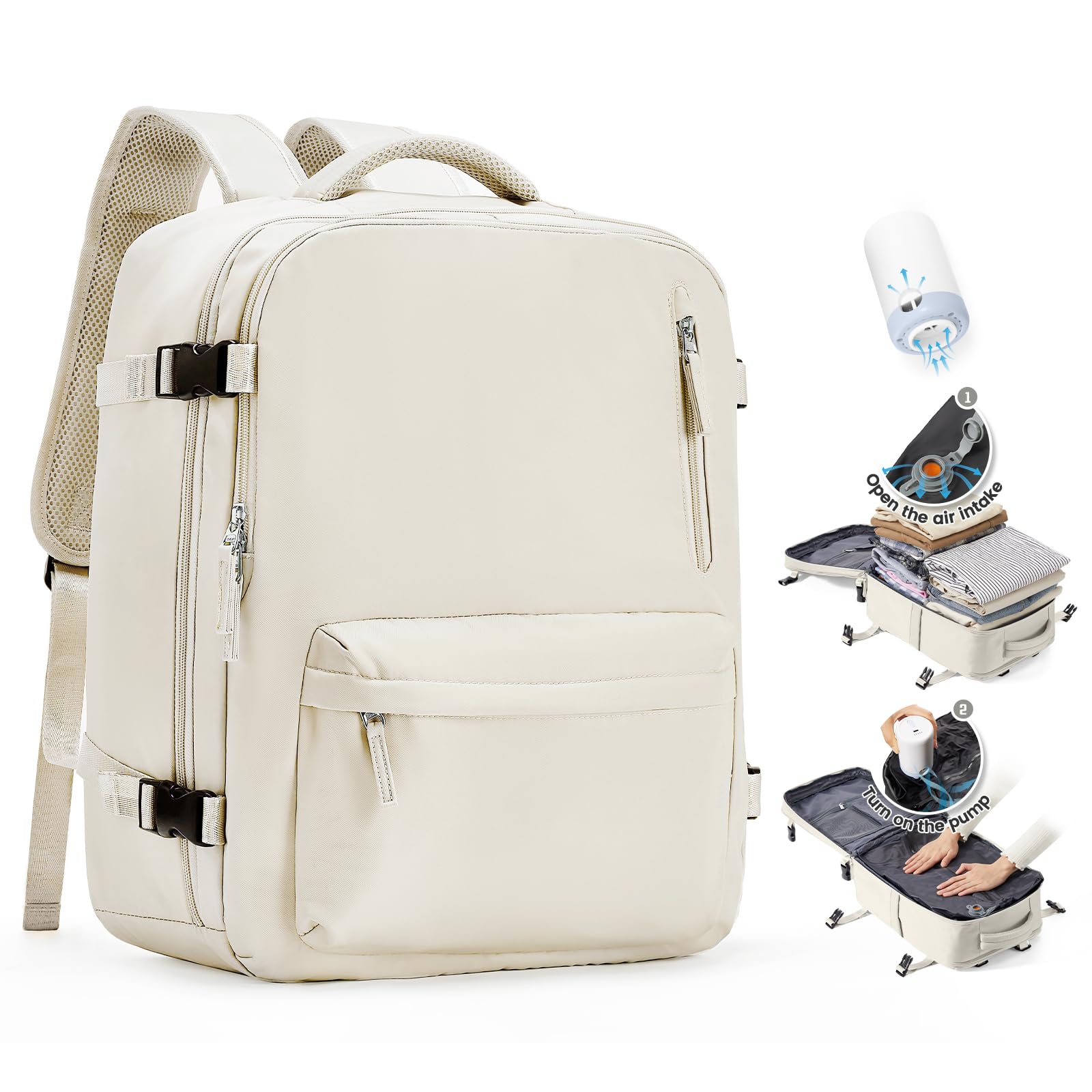 SZLX Zaino A Vuoto Bagaglio A Mano Donna, Zaino Airbag Con Sistema Di Vuoto Per Viaggi, Ryanair Viaggio Ruscksack Dimensione Cabina Con Pompa Impermeabile Uomo Valigia A Vuoto