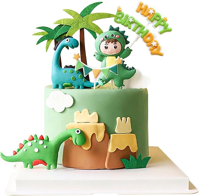 Gyufise 9Pack Dinosaur Cake Decorations Dinosaur Babyshower Happy Birthday Cupcake Topper Dinosaur Cake Toppers for Kids Birthday Baby Shower Party Supplies