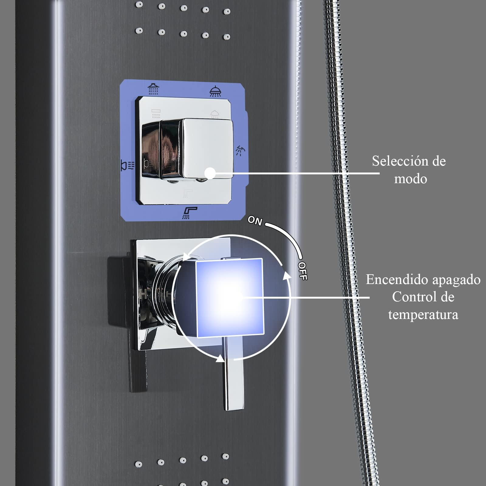 Colonna doccia nera colonna idromassaggio con rubinetto in acciaio inox pannello doccia set doccia sistema doccia bagno