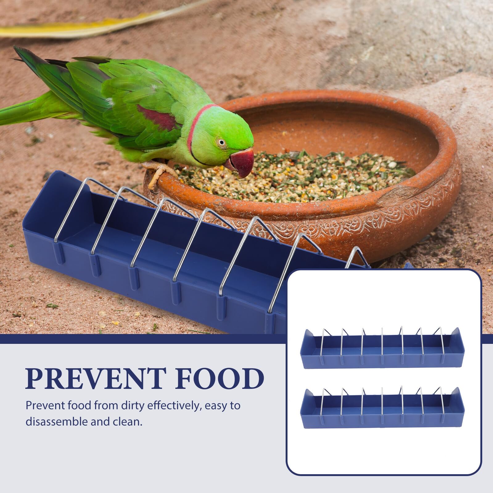 SHINEOFI Mangeoire à Pigeons 2 Pièces Plastique 40 Cm Bac Distributeur pour Alimentation Oiseaux en Cage et Petits Animaux