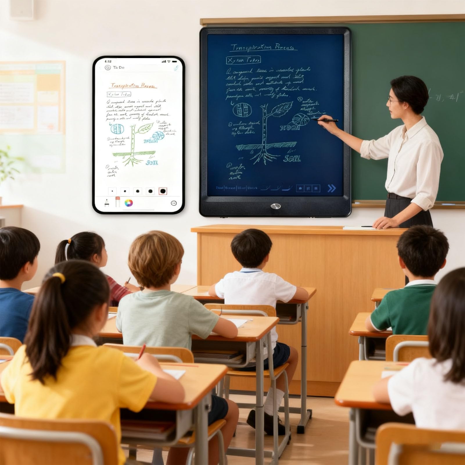 Annadue Set Penna Intelligente Digitale e Lavagna per Appunti, Sincronizzazione in Tempo Reale per Digitalizzazione, Archiviazione di Note, Conversione in Testo, Compatibile con Android