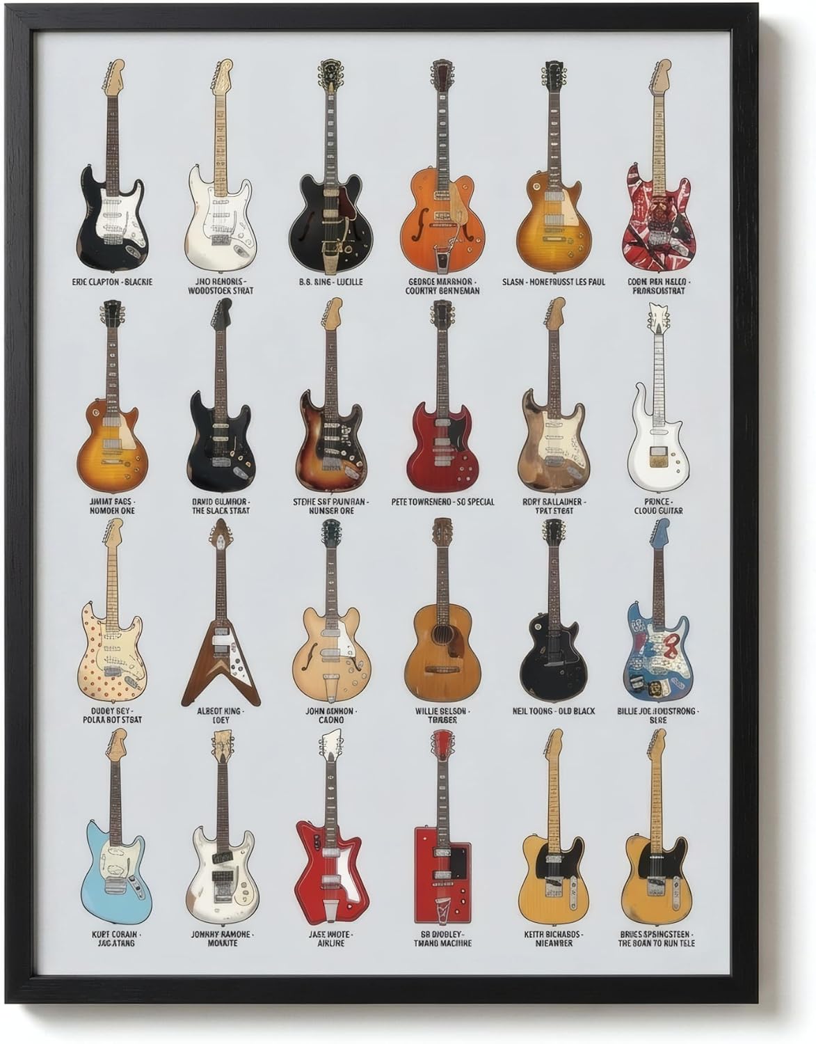 VeroTin Guitar Wall Art Music Posters - 12x16 Poster Music Decor UNFRAMED