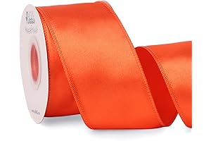 Ribbli Torrid Orange Satin Wired Ribbon: Beautify Your Christmas Tree, Gift Wrapping, and Festive Decorations