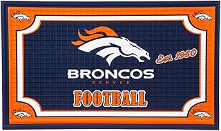 Team Sports America NFL Denver Broncos Embossed Outdoor-Safe Mat - 30" W x 18" H Durable Non Slip Floormat for Football Fans