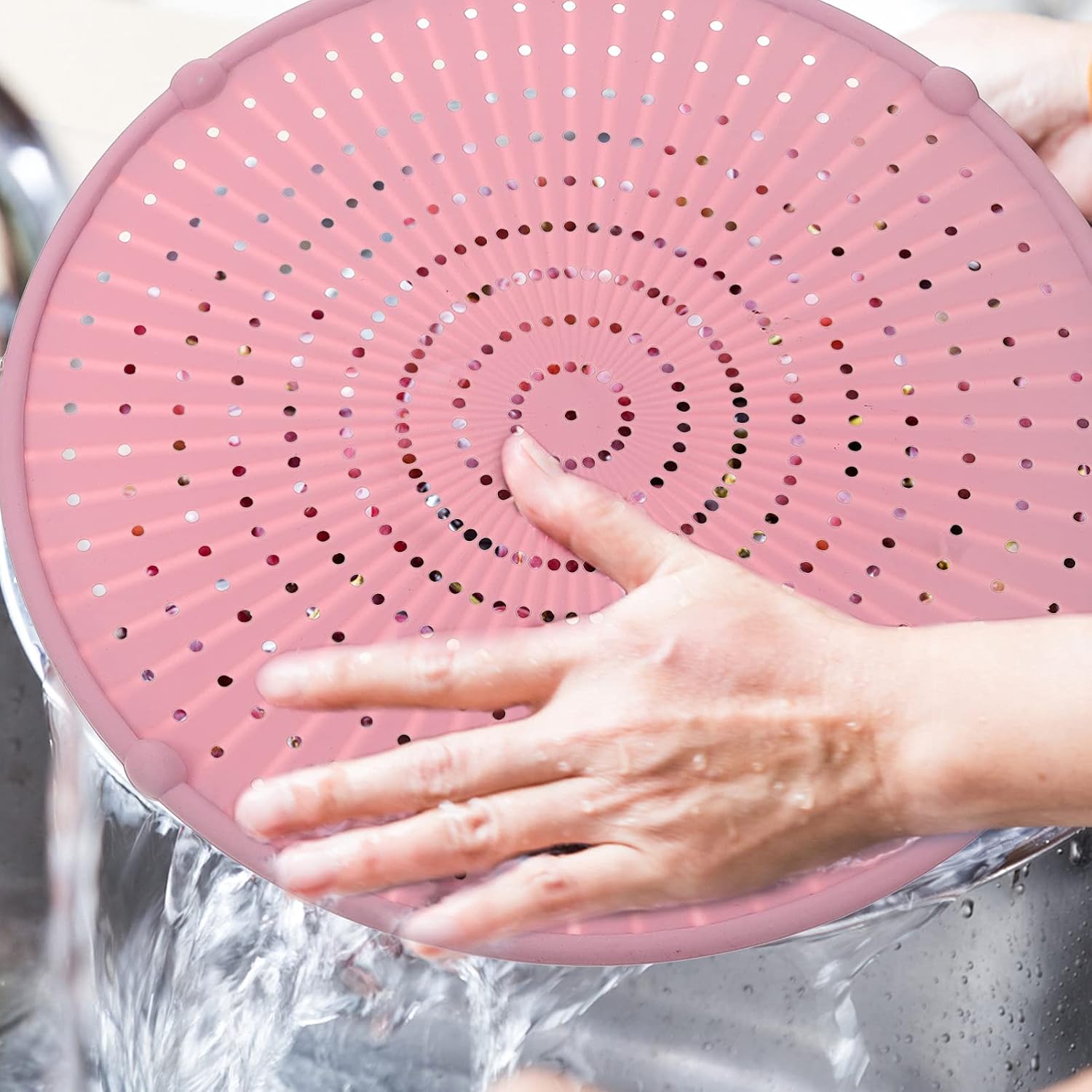 Yardwe Pot Splatter Screen, Random Color, 19.6x12.6inch, Oil Proofing Lid Frying Pan Oil Guard Mesh Pot Cover Splashproof Oil Net with Long Handle for Kitchen Cooking Safety