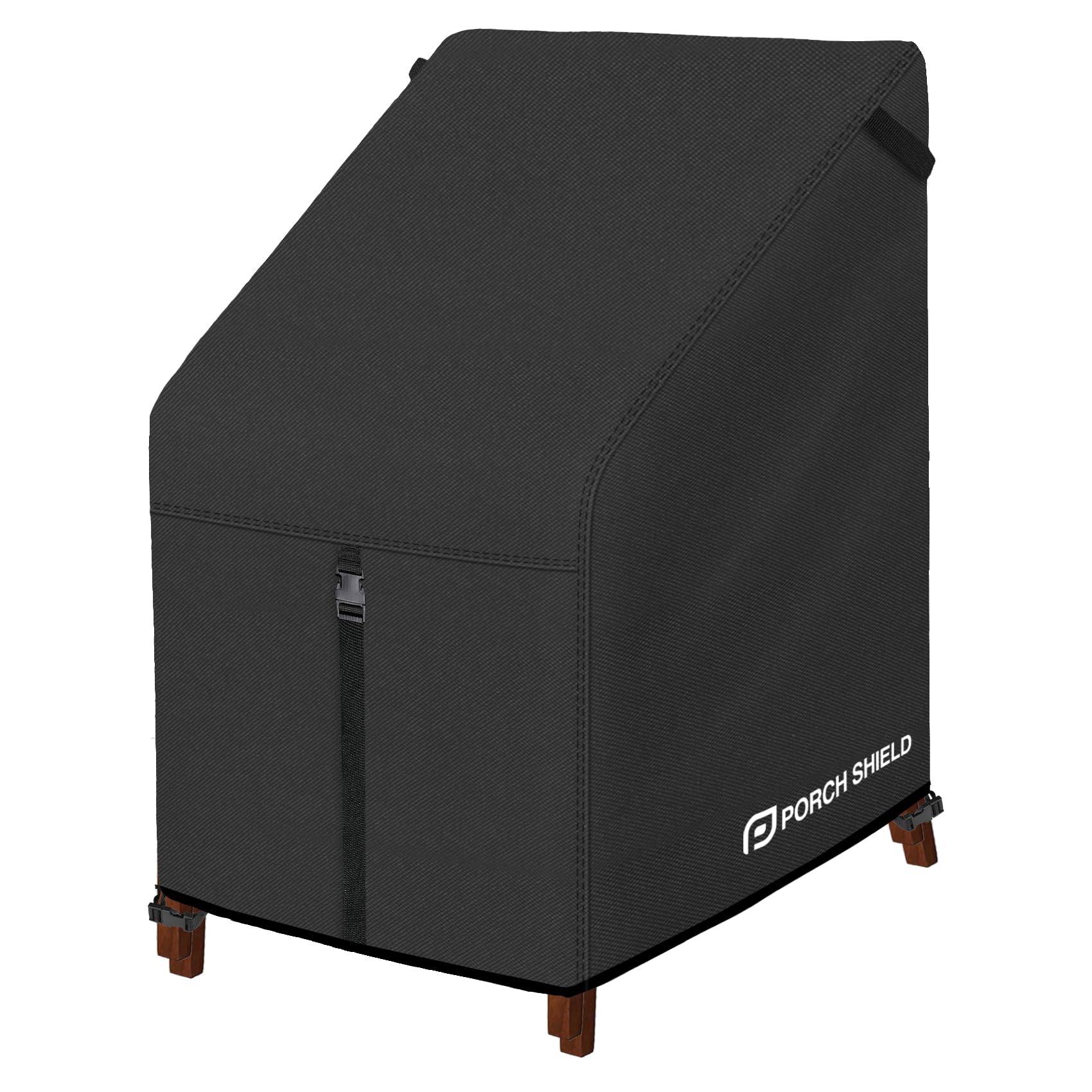 Porch Shield Patio Stackable Chair Covers - Waterproof Outdoor Stack of Chair Cover - 26W x 26D x 46H inch, Black
